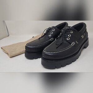 Louis Vuitton Men's Summerland Boat Shoes Calfskin Black Size 8 US
